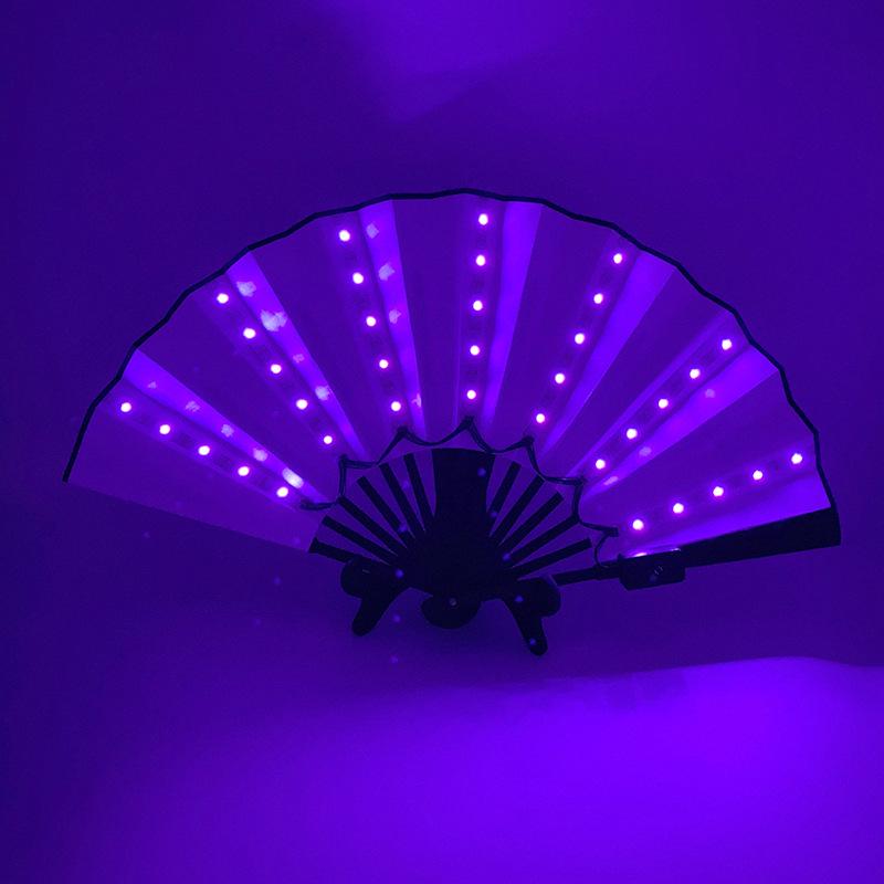 10-Inch LED Luminous Folding Dance & Disco Fan for Bodybuilding, Bars, and KTV Atmosphere