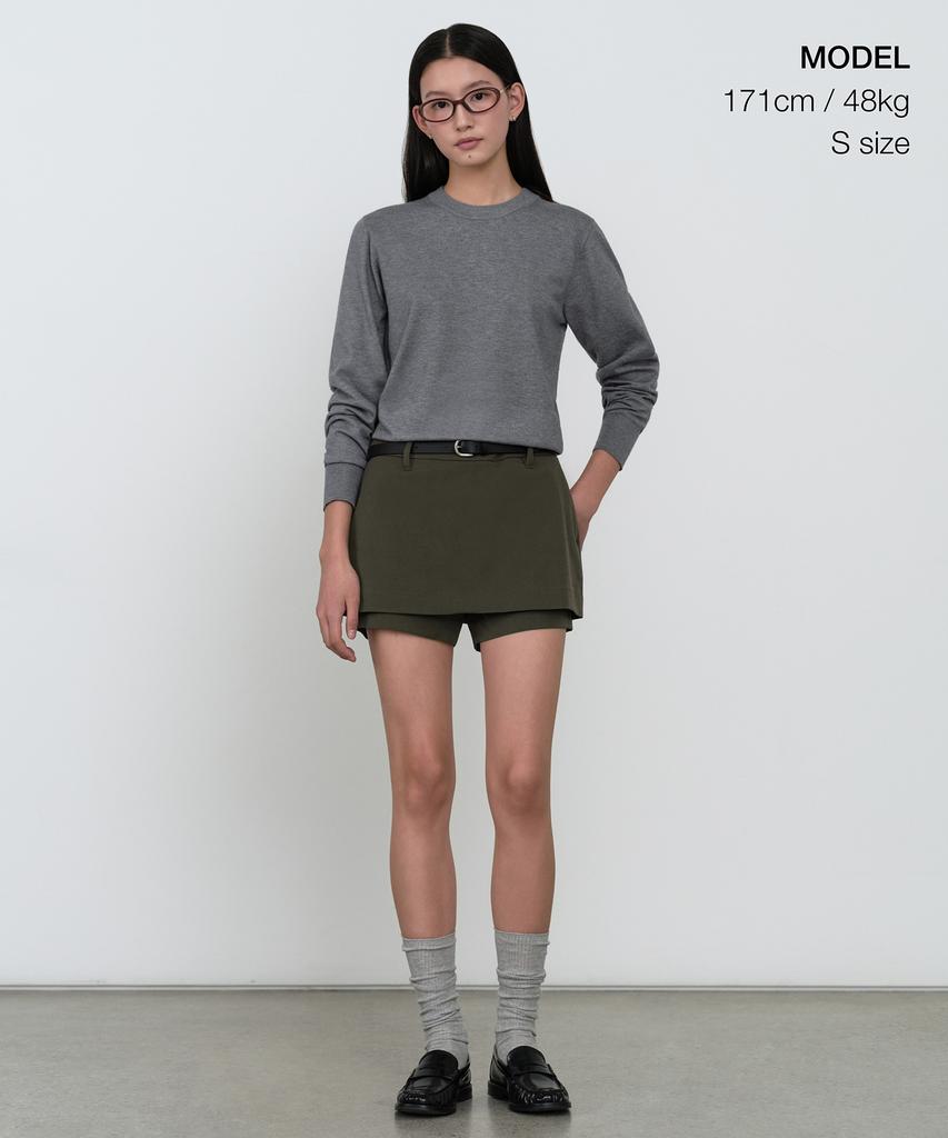 MUSINSA STANDARD WOMAN Women'S Essential Round Neck Knit [Medium Grey]