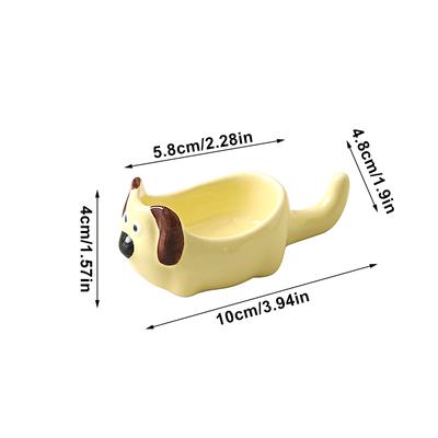 Women Cute Chopstick Rack Soy Plates Flavor Plate Ceramic Cartoon Sauce Dish Creative Cat Rabbit