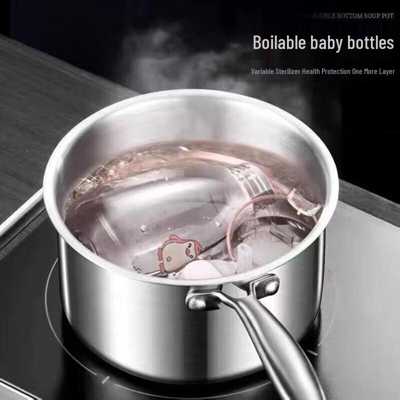 Shangheng 3-Piece 16cm 304 Stainless Steel Milk/Soup Pot Set
