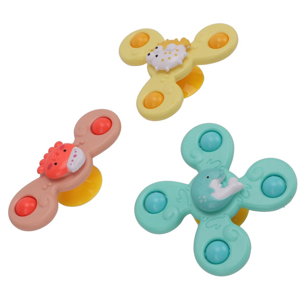3 Pcs Suction Cup Spinner Toys Rotating Flower Suction Cup Toys Waterproof Rustproof Baby Fidget Spinners Bathroom Toys