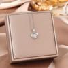 Women's Silver Titanium Steel Necklace with Micro-Inlaid Zircon - Elegant, Durable Clavicle Chain Jewelry