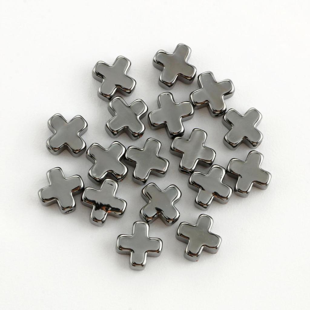 10pcs Copper Beads Charms Cross Heart Star Moon Beads Plated Crafts Color Retention Beads for Jewelry Making Diy Bracelet Necklace