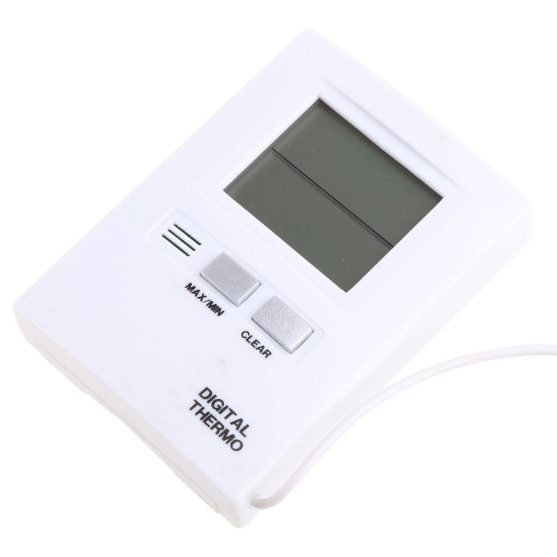 White Digital LCD Indoor And Outdoor Thermometer Temperature Meter Car Accessories