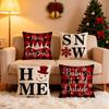Christmas Decoration Cushion Cover Cartoon Elk Santa Pillow Case Linen Home Decor Christmas Pillow Cover for Holiday Living Room