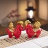 360 Degree Rotatable Lucky Sheep Figurine Gourd Resin Figurine Wealth Goat Statue  Desktop Ornament