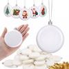 10 stuks 8 cm Lege Witte Kerstversieringen DIY Schilderen Kerstballen Platte Ronde Ballen Voor Kerstboom Hangende Decoraties 2026 Huis