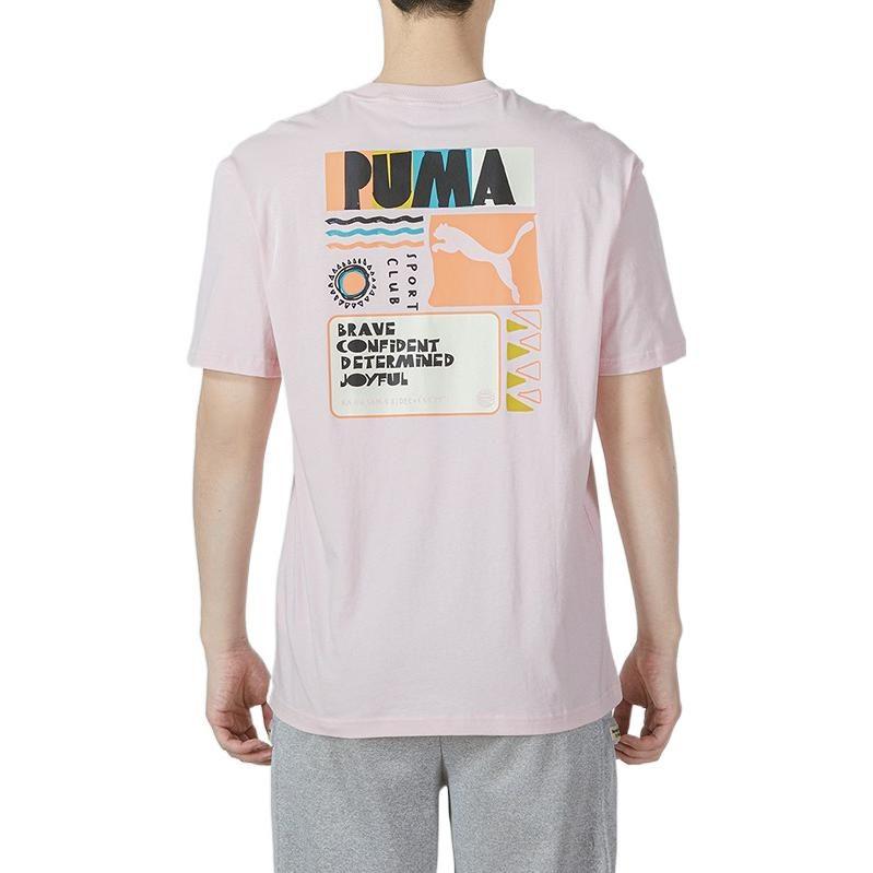 PUMA Set in Sleeve T Shirt Men's Pink 536926-16