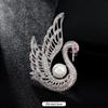 High-end crystal temperament brooch female swan snowflake luxury atmospheric brooch sweater pin suit trendy accessories