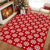 Christmas Large Area Rug Living Room Rug Machine Washable Rugs Low Pile Carpet Indoor Door Mat Red/White Non-Slip Snowflake Rug
