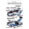 1/18 Nissan GTR R34 Skyline Supersportwagen Legierung Metall Diecast Modellauto Ton und Licht Kinderspielzeugauto Mikrofahrzeug Junge Geburtstag