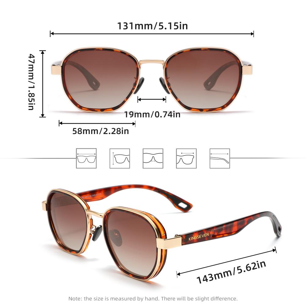 KINGSEVEN Brand Original Sunglasses Men Polarized UV400 Luxury Women Eyewear Male Outdoor Round Frame Causal Fashion Glasses
