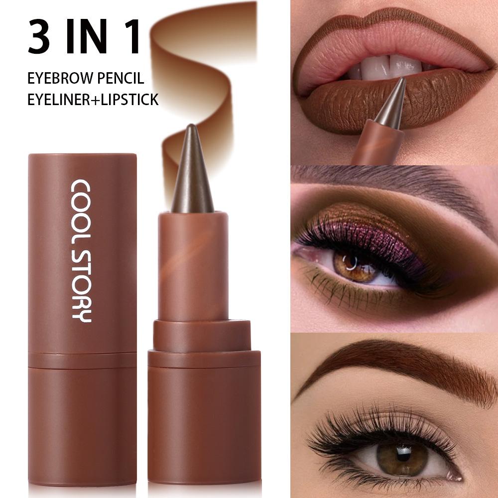 Matte Mist Face Warhead Lipstick Autumn/Winter Earth Color Waterproof Eyeshadow Gradual Blending Perfect 2-in-1 Lip Liner Lip Combo