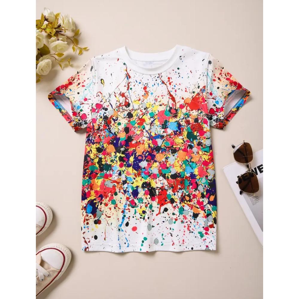 T-Shirts for Boys Tie Dye Graphic T Shirts Short Sleeve Tee Children's T-Shirt Elementary Girl Clothes Casual Tops Girl T-Shirts