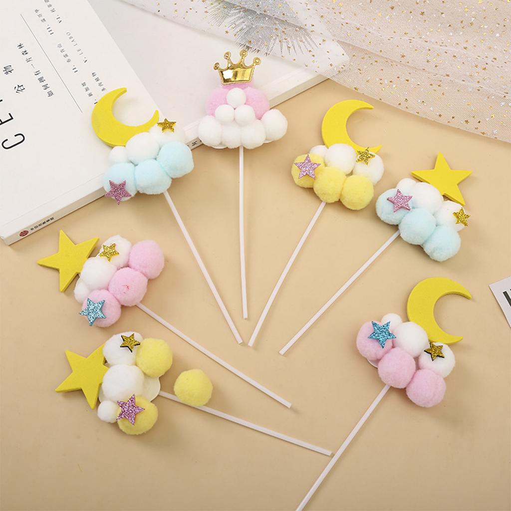 Beautiful Clouds Cake Topper For Birthday Party Decor Cake Decoration Happy Birthday Cupcake