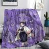 1PC Demon Slayer Print Flannel Blanket, High quality All Seasons, Home Decor, Warmth and Comfort, Perfect for Christmas Gifts