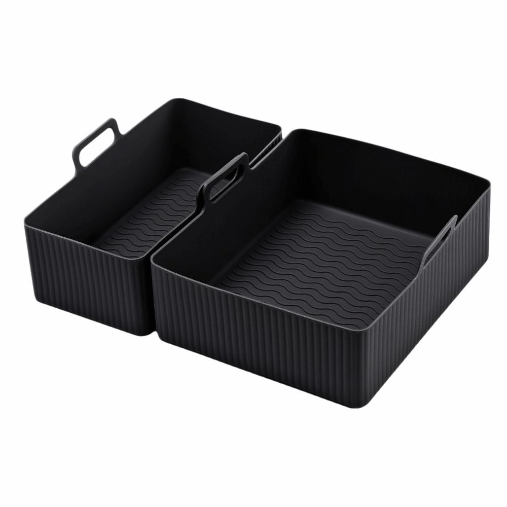 Reusable Dual Basket Baking Tray 6L/3L Air Fryer Silicone Pot Air Fryer Basket  Splash Guard Tool