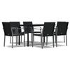 VidaXL Ensemble à manger de jardin 7 pcs coussins résine tressée acier 3186960