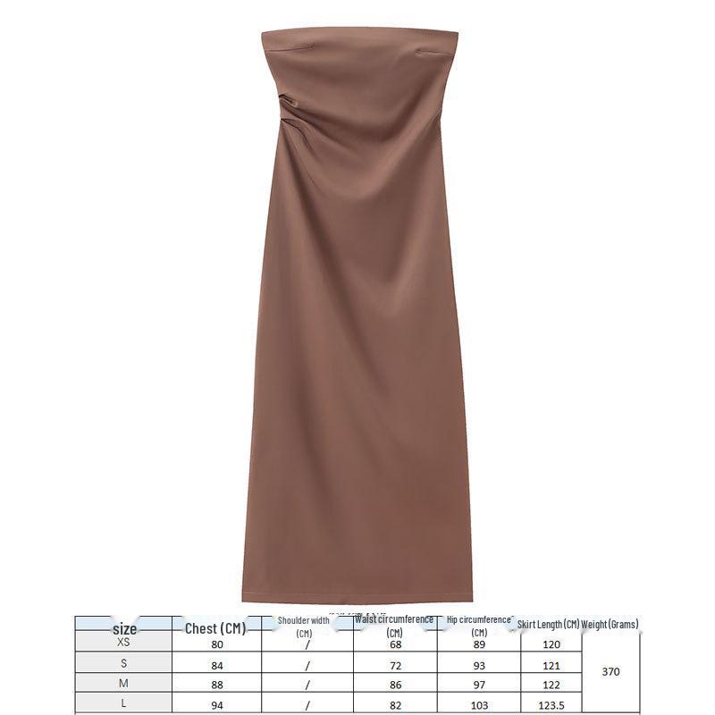 2024 European and American Fashion Black Silk Satin Midi Dress - Round Neck Sleeveless Design
