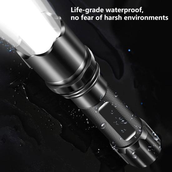 Camping Flashlight High Compact Size Waterproof Brightness Zoomable Long Irradiation Distance Aluminum Alloy