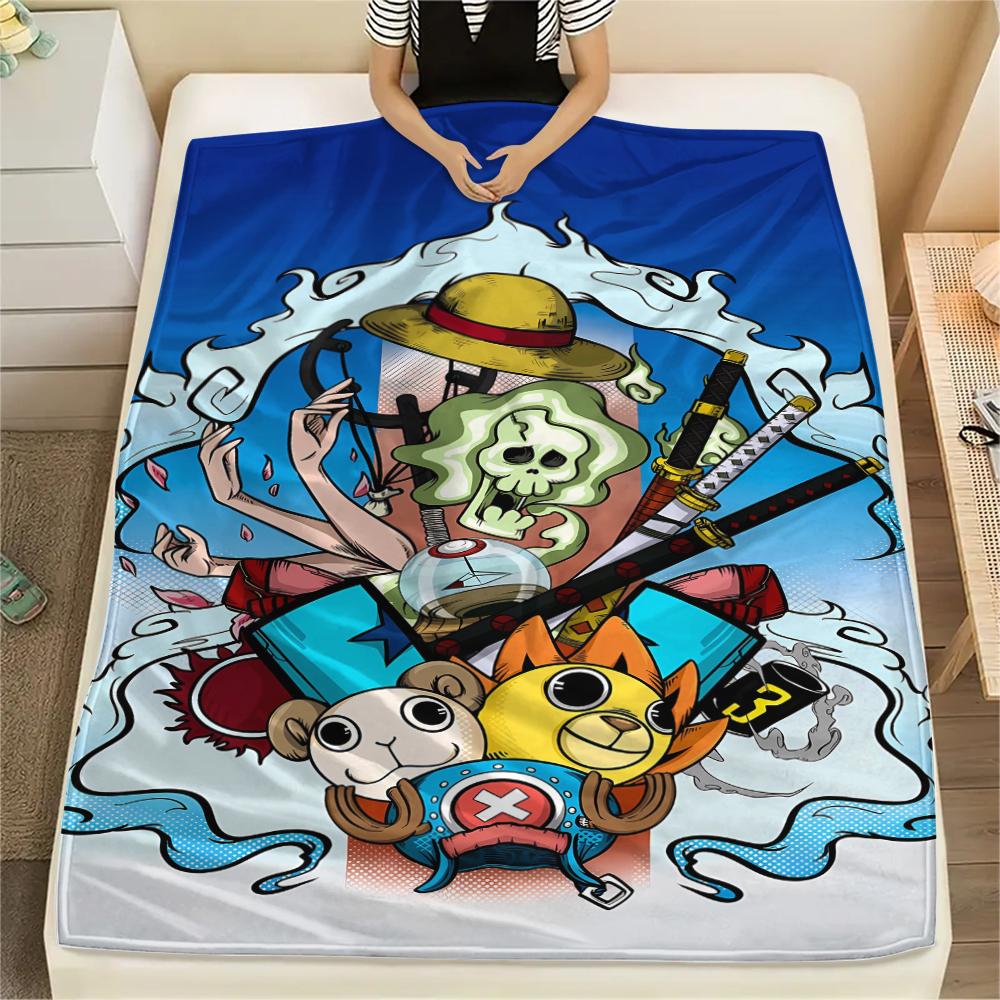 One Piece character Print Flannel Blanket,High quality Comfortable for All Seasons,Home Decor,Warmth and Comfort,Perfect for Christmas Gifts