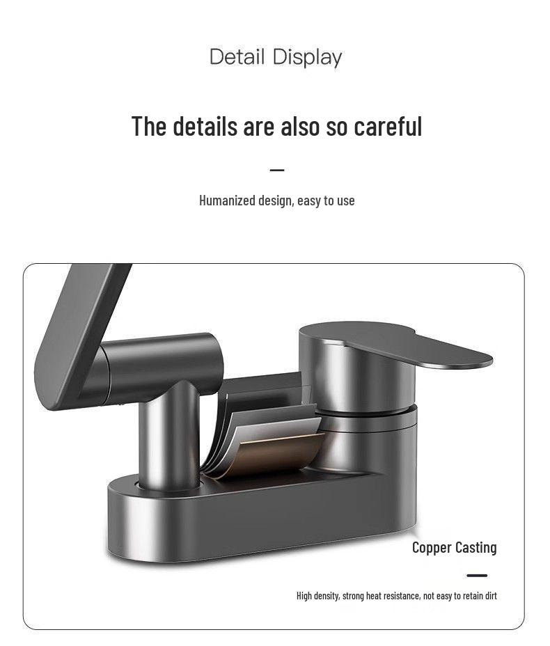 Stainless Steel Rotating Faucet for Kitchen & Wash Basin - Hot & Cold Water Switch