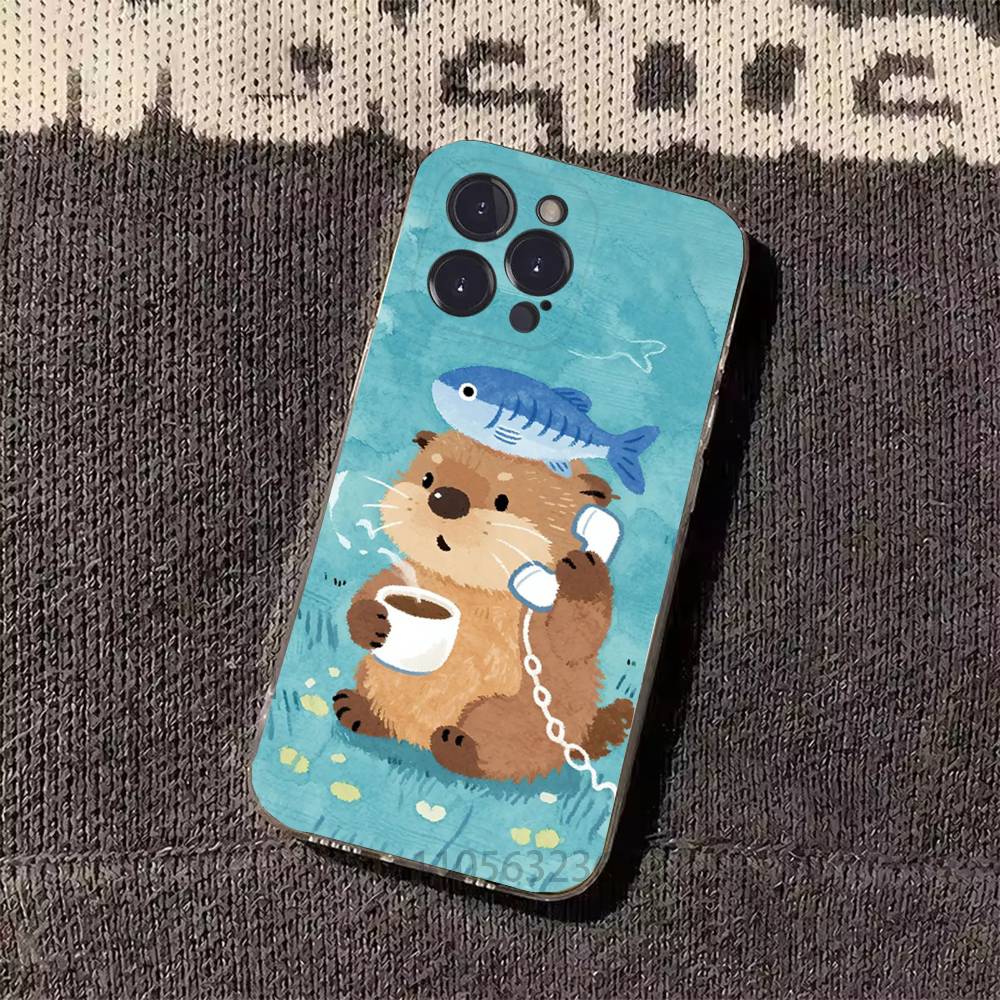 Sea Otters Animals Cute Phone Case for iPhone 11Pro 13 12 11 Pro Max 16e 17 Air 16 15 14 Plus 11ProMax