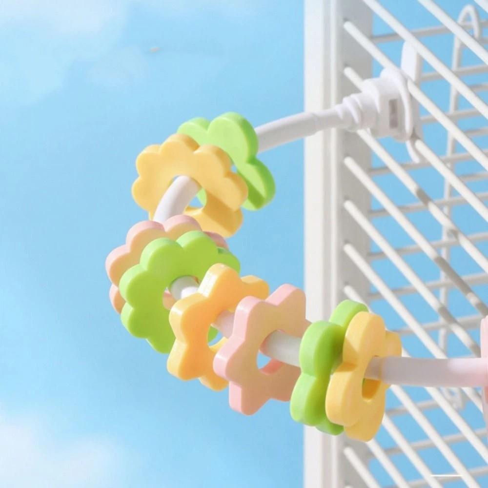 Bite Resistant Bird U-shaped Station Frame Color Flower Wear Resistant Beak Grinding Rack Detachable Bird Resting Stand Training