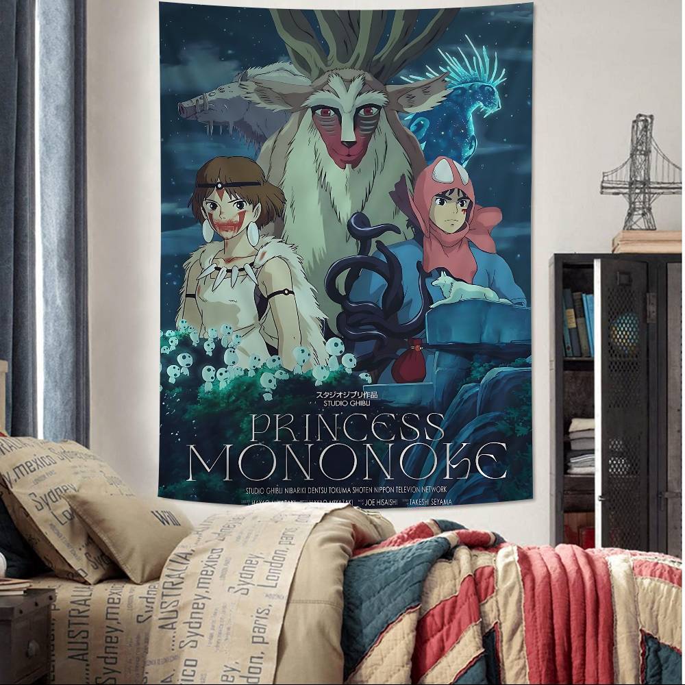 

PPrincess MMononoke Anime Hippie Wall Hanging Tapestries Art Science Fiction Room Home Decor Kawaii Room Decor 74x94cm(29x37in)