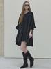 Avang Ethnic Shirring Strap Dress - Black
