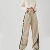 Women's High - Street American - Style Wide - Leg Striped Utility Joggers - Straight - Leg Casual Ankle - Length Sporty Pants
