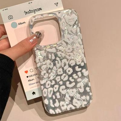 Retro Weißes Leopardenmuster Damen Handyhülle für iphone 17 Air 16 15 14 7 8 Plus 13 11 12 Pro Max X XS XR SE 2022 2020 16e Hülle