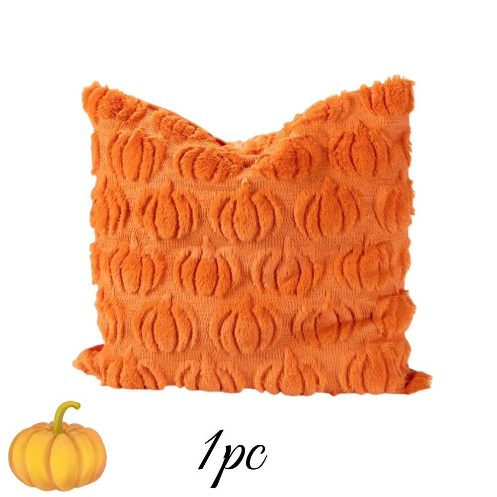 1/2pcs Halloween Plush Pillow Cover Pumpkin Ghost Pattern Cushion Case Festive Decor for Living Room Bedroom Throw Pillow Covers