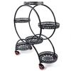 6 Pots Plants Flower Holder 4 Tier Display Shelf Rack with Wheels for Patio Garden Yard Home Decor Indoor Outdoor, Round Black