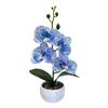 Multicolor Artificial Orchid Bonsai White Flowerpot Green Leaves Simulation Flower Potted Photo Props Accessories