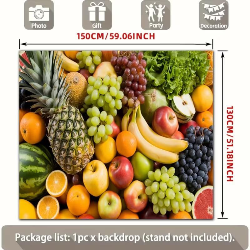 2D Tropical Fruit Mix Backdrop Food & Kitchen Photoshoot Background