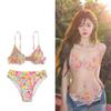 New Floral Bikini: Sexy Backless Design for Small Chest, Fresh Split Swimsuit for Girls