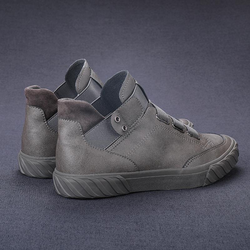 Modische Herren-Sneaker für Frühling und Herbst, hohe Lederschuhe, Schlupfstiefeletten für Herren, modisch, allgleiches, bequemer Vulkanisierungsschuh