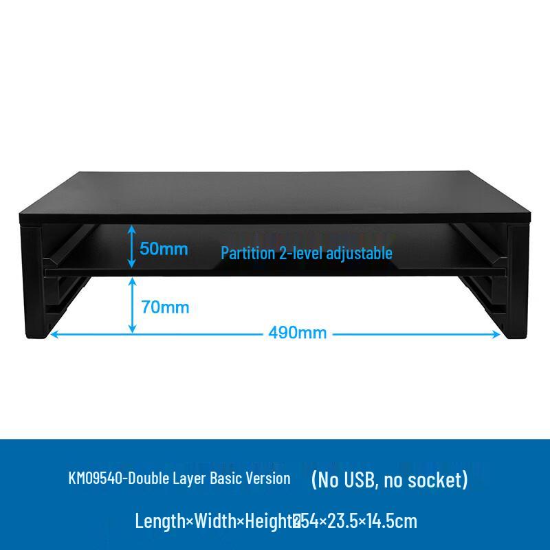 Dual-Layer Monitor Riser with Keyboard Storage
