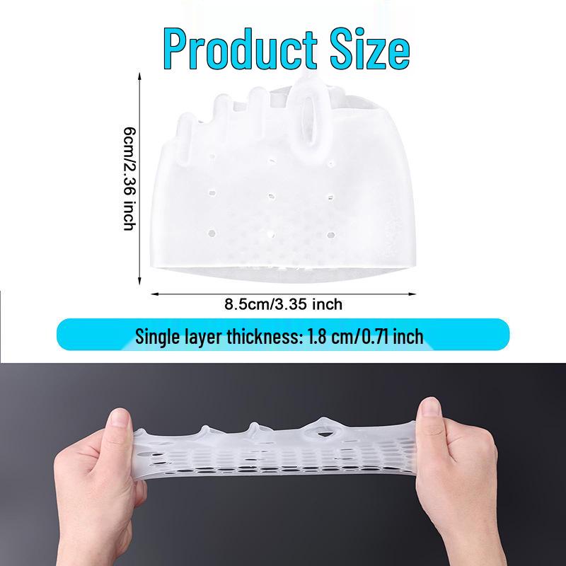 Five-Hole Honeycomb Forefoot Pad with Breathable Silicone for Pain Relief, Toe Correction, Bunion Separation, and Orthotic Support.