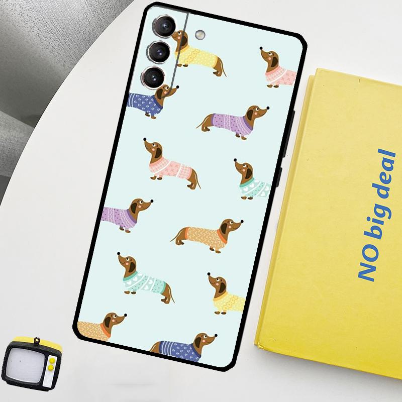 Cute Dachshund Dog Hot Phone Case For Samsung Galaxy S25 S26 Ultra S20 S21 S22 S23 Plus S24 Ultra S10 S25 FE Cover