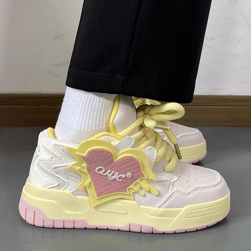 

Women s Korean version of dopamine shoes 2025 new student casual versatile platform niche low-top board shoes sports shoes tide 40 жовтий