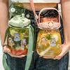 1300 ML Grote Capaciteit Outdoor Sport Waterfles Met Rietje Riem Creatieve Leuke Sticker Draagbare Plastic Kinderen Tuitbeker