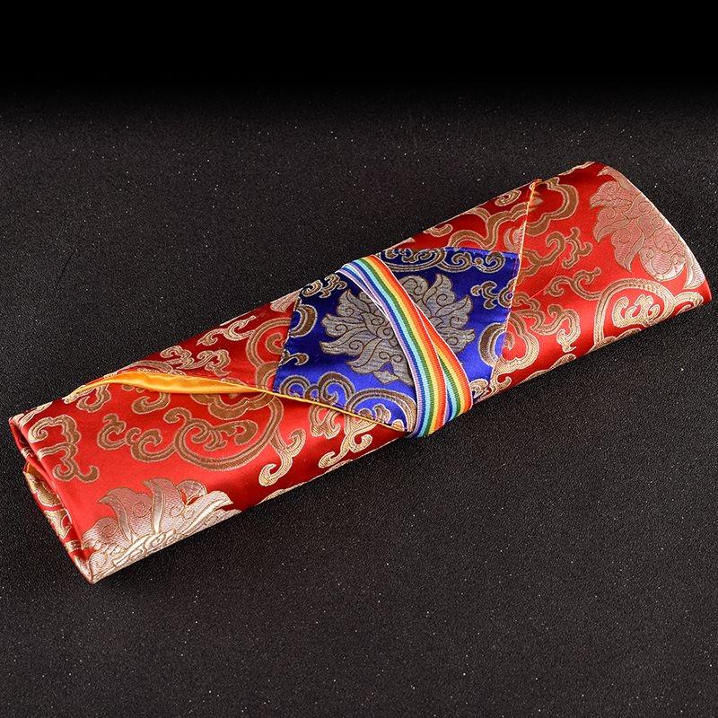 Buddhist Scripture Storage Bag, Tantric Organizer, Handicrafts, Embroidery, Satin Manza Cover, Cloth, Good Luck, Home Gift