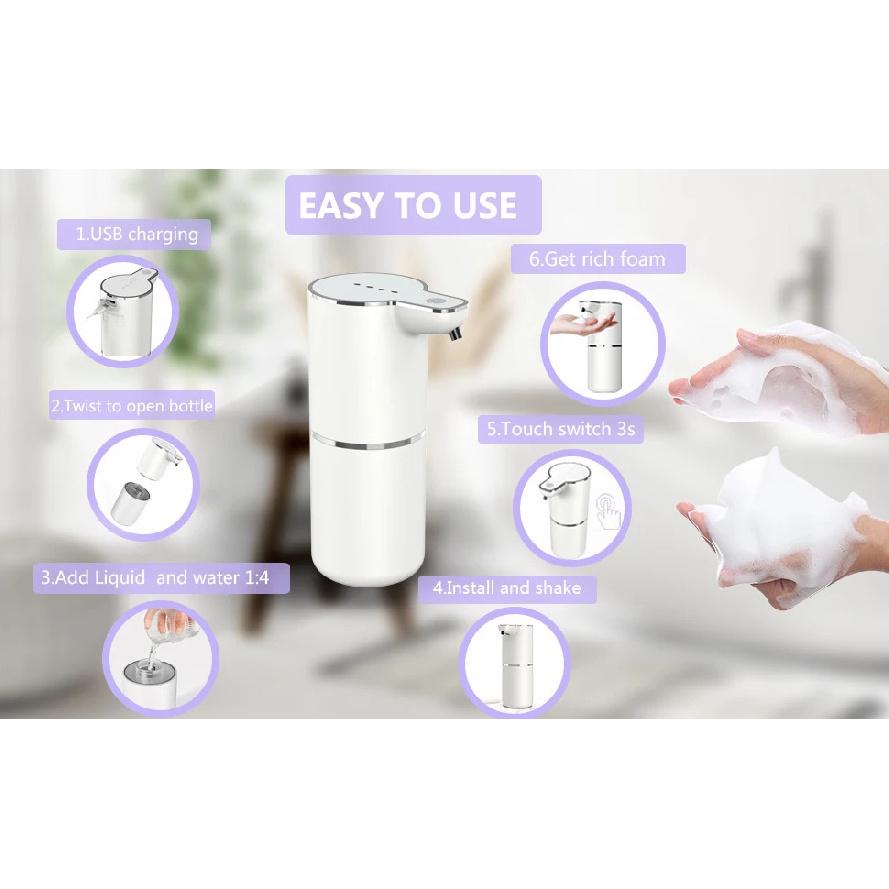 350ML Automatic Infrared Sensing Soap Dispenser Electric Non-Contact Foam Washing Machine Detergent Dispenser Wall Mounted