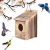 Outdoor Birdhouse Wooden Nest Box Hanging Bird House for Garden Tree Birds Parakeet Breeding Outside