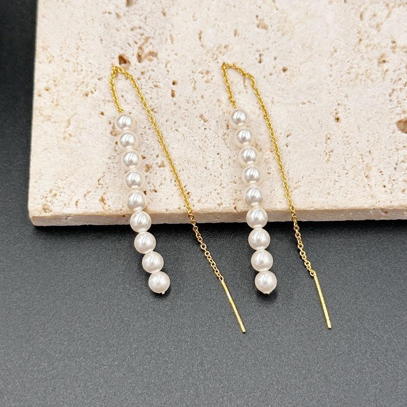 

Design High-End Female Stud Earrings Imitation Long Earline Earrings