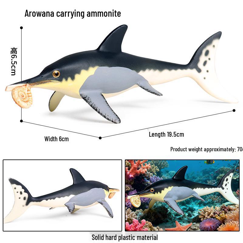 Children s Realistic Dinosaur Mosasaurus Toy with Ammonite