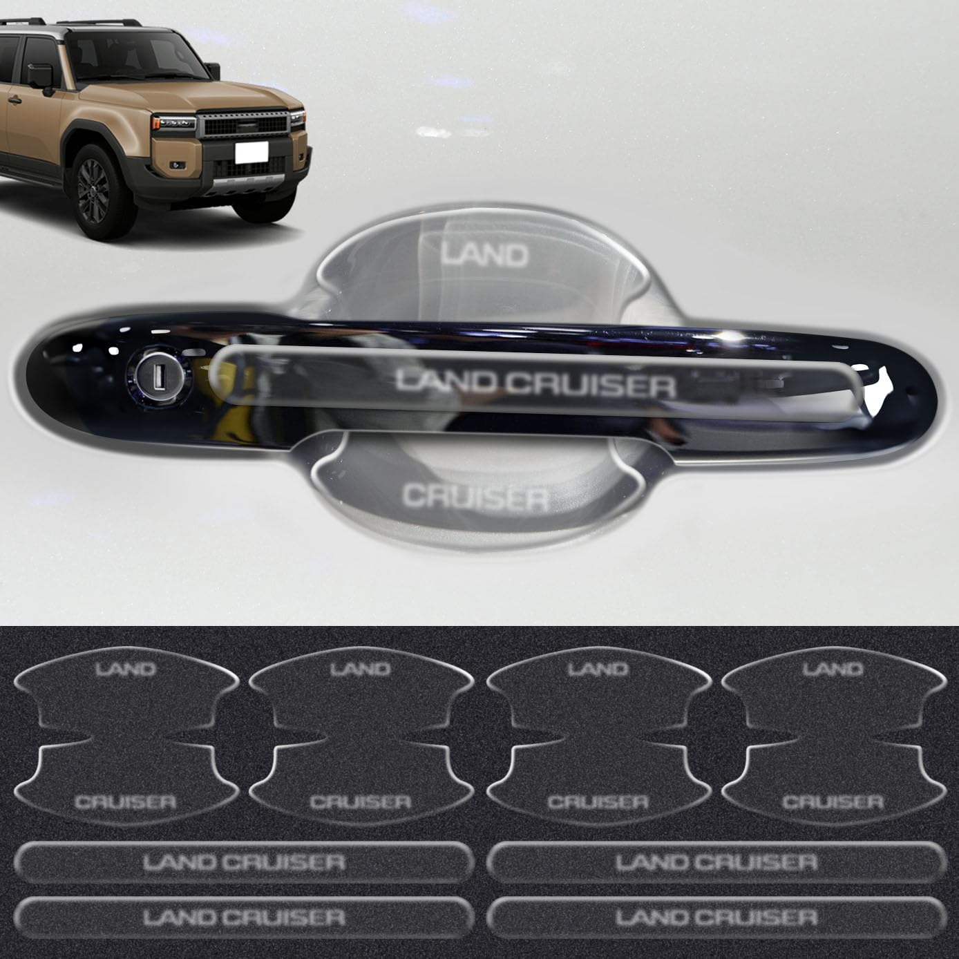

HUDIY Захист ручки дверей Прозорий матеріал 8 штук (Нова серія Land Cruiser 250)