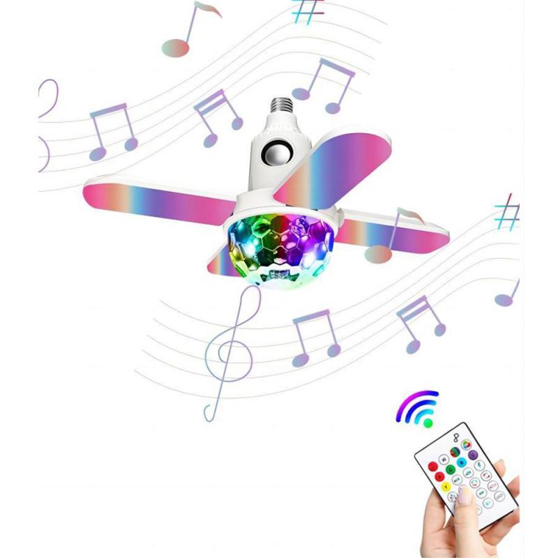 

Светодиодная лампа Crystal Magic Fan, светодиодная лампа RGB E27, интеллектуальный аудиодинамик, воспроизводящий музыку с помощью пульта дистанционного управления